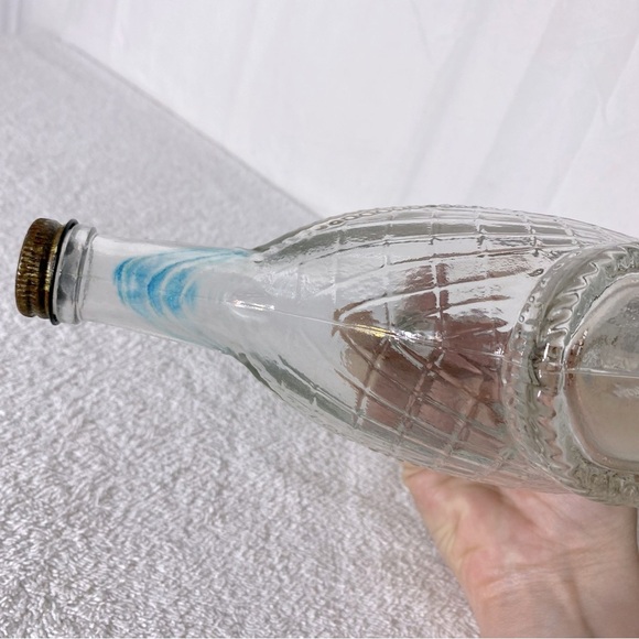 Vintage Unique Clear Glass Ship Decanter Bottle W Lid - Picture 14 of 16